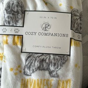 Havanese Day Plush Throw Blanket 50 X 70 inches NEW Soft Cozy Companions Dog